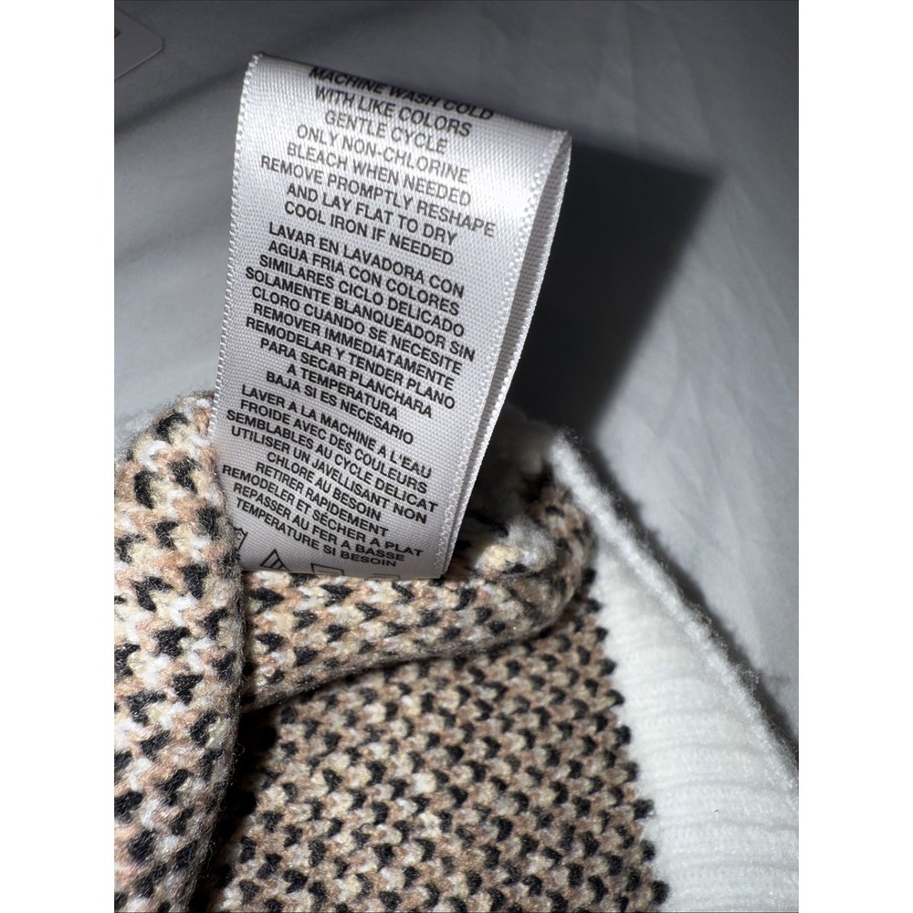 Steve Madden Madden Girl Pullover Sweater And Hat Set Brown/Beige Large - Picture 9 of 11